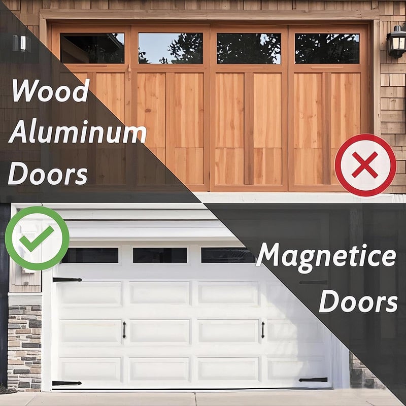 SANKEYTEW Garage Door Magnetic Decorative Hardware Kit  8 Hinges 4 Handles Carriage Accents for 2 Car Garage  Strong Magnets  Color Blackgarage Decorations - Image 4
